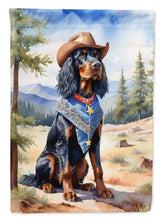 Load image into Gallery viewer, Gordon Setter Cowboy Welcome Garden Flag – Western Dog Yard Decor with Mountain Landscape
