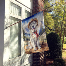 Load image into Gallery viewer, Great Pyrenees Cowboy Welcome House Flag