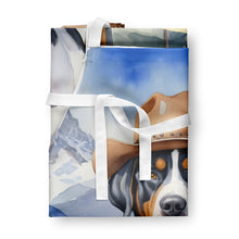 Load image into Gallery viewer, Greater Swiss Mountain Dog Cowboy Welcome Apron – Artist-Designed Kitchen, BBQ &amp; Craft Apron