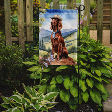 Load image into Gallery viewer, Irish Setter Cowboy Welcome Garden Flag – Western Dog Yard Decor with Mountain Landscape