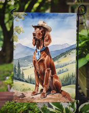 Load image into Gallery viewer, Irish Setter Cowboy Welcome Garden Flag – Western Dog Yard Decor with Mountain Landscape