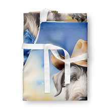 Load image into Gallery viewer, Irish Wolfhound Cowboy Welcome Apron – Artist-Designed Kitchen, BBQ &amp; Craft Apron