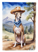 Load image into Gallery viewer, Italian Greyhound Cowboy Welcome House Flag