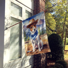 Load image into Gallery viewer, Jack Russell Terrier Cowboy Welcome House Flag