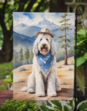 Load image into Gallery viewer, Komondor Cowboy Welcome Garden Flag – Western Dog Yard Decor with Mountain Landscape
