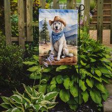 Load image into Gallery viewer, Kuvasz Cowboy Welcome Garden Flag – Western Dog Yard Decor with Mountain Landscape