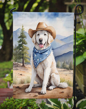 Load image into Gallery viewer, Kuvasz Cowboy Welcome Garden Flag – Western Dog Yard Decor with Mountain Landscape