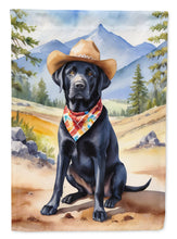 Load image into Gallery viewer, Labrador Retriever Cowboy Welcome Garden Flag – Western Dog Yard Decor with Mountain Landscape