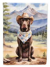 Load image into Gallery viewer, Labrador Retriever Cowboy Welcome Garden Flag – Western Dog Yard Decor with Mountain Landscape