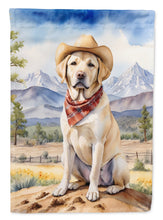 Load image into Gallery viewer, Labrador Retriever Cowboy Welcome Garden Flag – Western Dog Yard Decor with Mountain Landscape