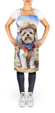 Load image into Gallery viewer, Lhasa Apso Cowboy Welcome Apron – Artist-Designed Kitchen, BBQ &amp; Craft Apron