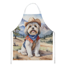 Load image into Gallery viewer, Lhasa Apso Cowboy Welcome Apron – Artist-Designed Kitchen, BBQ &amp; Craft Apron