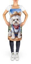 Load image into Gallery viewer, Maltese Cowboy Welcome Apron – Artist-Designed Kitchen, BBQ &amp; Craft Apron