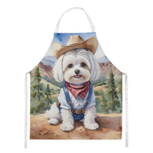 Load image into Gallery viewer, Maltese Cowboy Welcome Apron – Artist-Designed Kitchen, BBQ &amp; Craft Apron