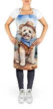 Load image into Gallery viewer, Maltipoo Cowboy Welcome Apron – Artist-Designed Kitchen, BBQ &amp; Craft Apron