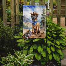 Load image into Gallery viewer, Mastiff Cowboy Welcome Garden Flag – Western Dog Yard Decor with Mountain Landscape