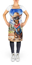 Load image into Gallery viewer, Miniature Pinscher Cowboy Welcome Apron – Artist-Designed Kitchen, BBQ &amp; Craft Apron