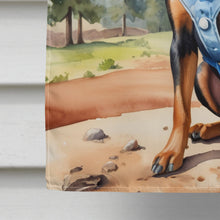 Load image into Gallery viewer, Miniature Pinscher Cowboy Welcome House Flag