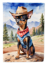 Load image into Gallery viewer, Miniature Pinscher Cowboy Welcome House Flag