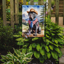 Load image into Gallery viewer, Neapolitan Mastiff Cowboy Welcome Garden Flag – Western Dog Yard Decor with Mountain Landscape