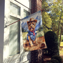 Load image into Gallery viewer, Norfolk Terrier Cowboy Welcome House Flag