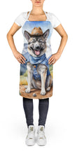 Load image into Gallery viewer, Norwegian Elkhound Cowboy Welcome Apron – Artist-Designed Kitchen, BBQ &amp; Craft Apron