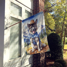 Load image into Gallery viewer, Norwegian Elkhound Cowboy Welcome House Flag