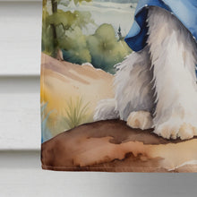Load image into Gallery viewer, Old English Sheepdog Cowboy Welcome House Flag