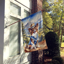 Load image into Gallery viewer, Papillon Cowboy Welcome House Flag