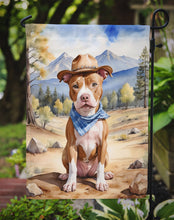 Load image into Gallery viewer, Pit Bull Terrier Cowboy Welcome Garden Flag – Western Dog Yard Decor with Mountain Landscape