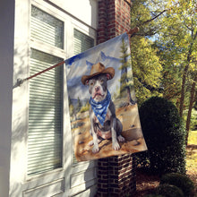 Load image into Gallery viewer, Pit Bull Terrier Cowboy Welcome House Flag