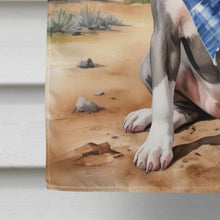 Load image into Gallery viewer, Pit Bull Terrier Cowboy Welcome House Flag