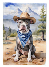 Load image into Gallery viewer, Pit Bull Terrier Cowboy Welcome House Flag