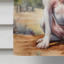 Load image into Gallery viewer, Pit Bull Terrier Cowboy Welcome House Flag