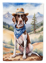 Load image into Gallery viewer, Pointer Cowboy Welcome Garden Flag – Western Dog Yard Decor with Mountain Landscape