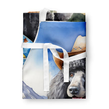 Load image into Gallery viewer, Black Poodle Cowboy Welcome Apron – Artist-Designed Kitchen, BBQ &amp; Craft Apron