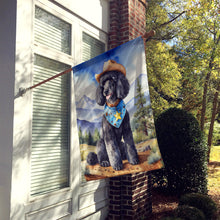 Load image into Gallery viewer, Black Poodle Cowboy Welcome House Flag