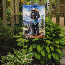 Load image into Gallery viewer, Black Poodle Cowboy Welcome Garden Flag – Western Dog Yard Decor with Mountain Landscape