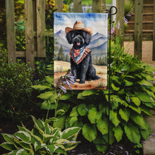Load image into Gallery viewer, Puli Cowboy Welcome Garden Flag – Western Dog Yard Decor with Mountain Landscape