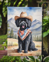 Load image into Gallery viewer, Puli Cowboy Welcome Garden Flag – Western Dog Yard Decor with Mountain Landscape