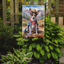 Load image into Gallery viewer, Rat Terrier Cowboy Welcome Garden Flag – Western Dog Yard Decor with Mountain Landscape