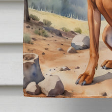 Load image into Gallery viewer, Rhodesian Ridgeback Cowboy Welcome House Flag