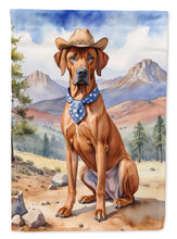 Load image into Gallery viewer, Rhodesian Ridgeback Cowboy Welcome House Flag