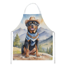 Load image into Gallery viewer, Rottweiler Cowboy Welcome Apron – Artist-Designed Kitchen, BBQ &amp; Craft Apron