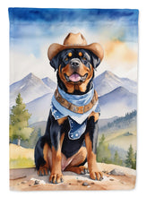 Load image into Gallery viewer, Rottweiler Cowboy Welcome House Flag