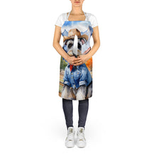Load image into Gallery viewer, Schnauzer Cowboy Welcome Apron – Artist-Designed Kitchen, BBQ &amp; Craft Apron