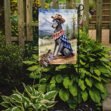Load image into Gallery viewer, Scottish Deerhound Cowboy Welcome Garden Flag – Western Dog Yard Decor with Mountain Landscape