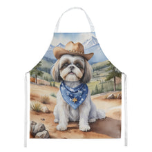 Load image into Gallery viewer, Shih Tzu Cowboy Welcome Apron – Artist-Designed Kitchen, BBQ &amp; Craft Apron