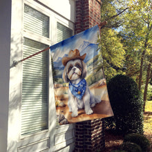 Load image into Gallery viewer, Shih Tzu Cowboy Welcome House Flag