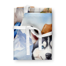 Load image into Gallery viewer, Siberian Husky Cowboy Welcome Apron – Artist-Designed Kitchen, BBQ &amp; Craft Apron